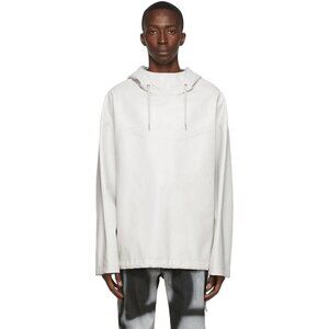 Givenchy Lambskin Leather Hoodie in Gray Size 50 US 40 M New $3985